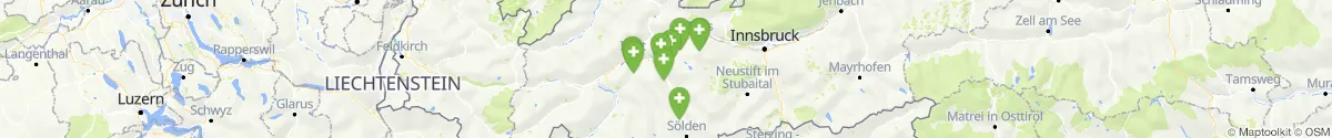Kartenansicht für Apotheken-Notdienste in der Nähe von Oetz (Imst, Tirol)